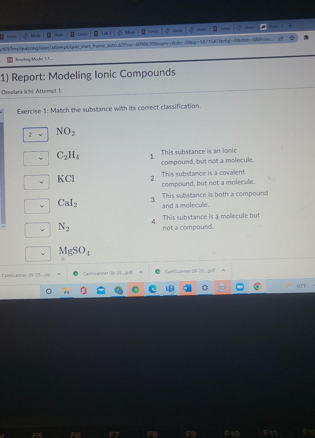 Solved Exercise 1 Match the substance with its correct Chegg