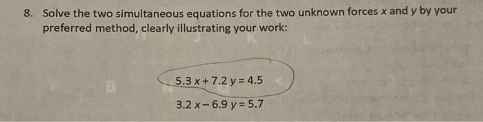 Solved 8. Solve the two simultaneous equations for the two | Chegg.com