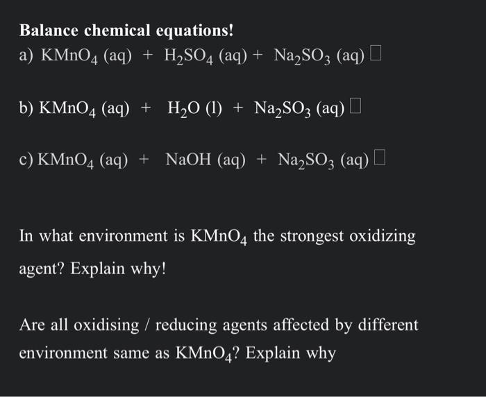 KMnO<sub>4</sub>, Na<sub>2</sub>SO<sub>3</sub>, và NaOH: Tính chất, ứng dụng và phản ứng hóa học