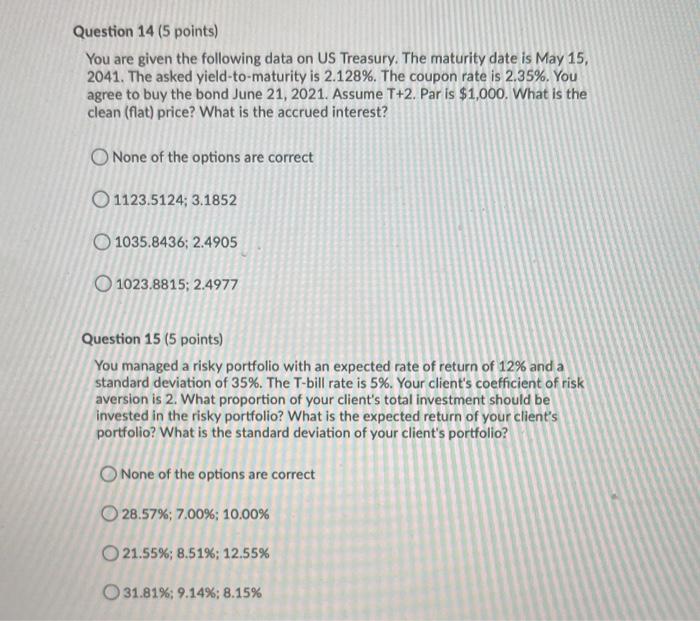 Solved Question 14 (5 points) You are given the following | Chegg.com