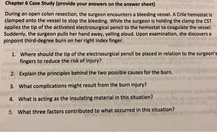 Chapter 6 Case Study (provide your answers on the | Chegg.com