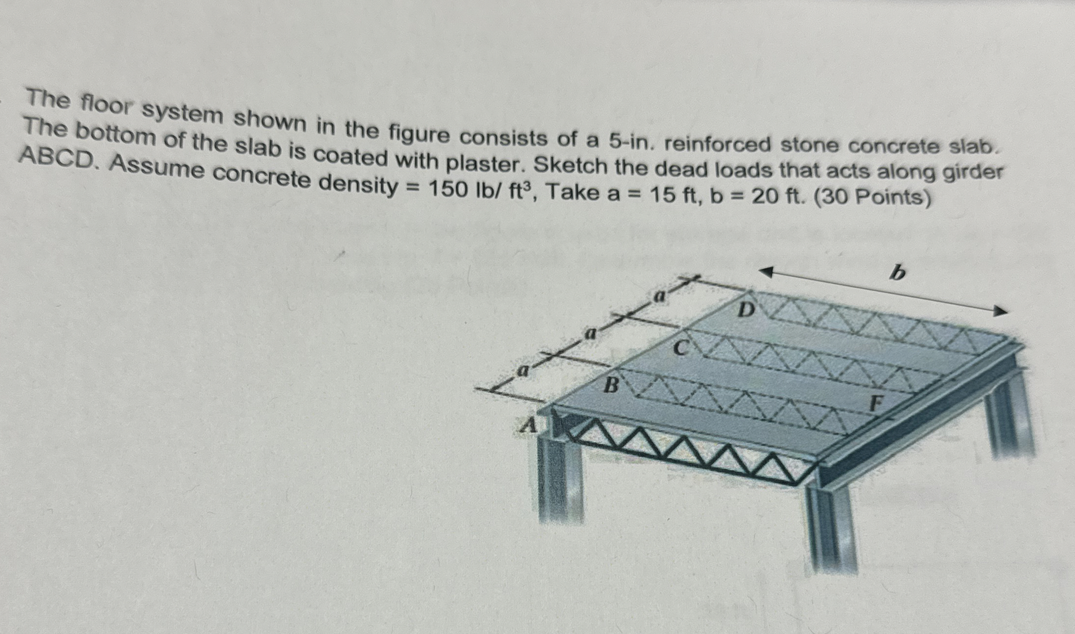 Solved The floor system shown in the figure consists of a | Chegg.com
