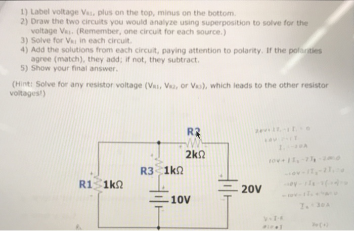 Solved 1) Label voltage Var plus on the top, minus on the | Chegg.com