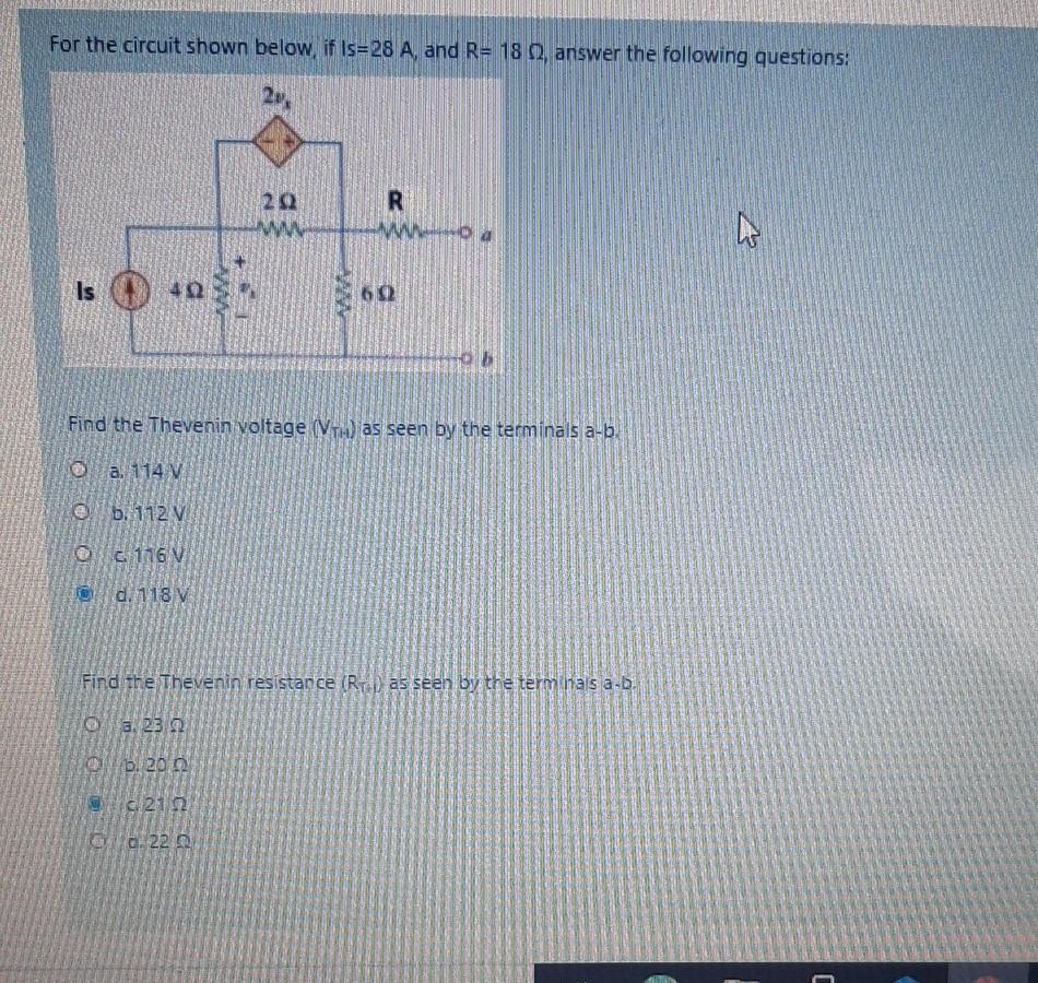 Solved For the circuit shown below, if Is=28 A, and R= 18, | Chegg.com