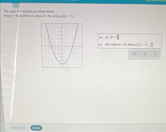 Solved The graph of a function g is shown below. Find g(-4) | Chegg.com