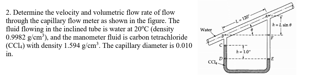 Solved Determine the velocity and volumetric flow rate of | Chegg.com