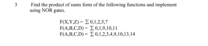 Solved Find The Product Of Sums Form Of The Following | Chegg.com