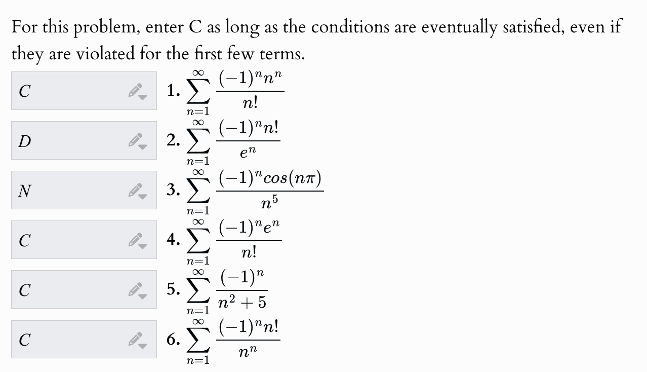 Solved For each of ﻿the following series, tell whether or | Chegg.com