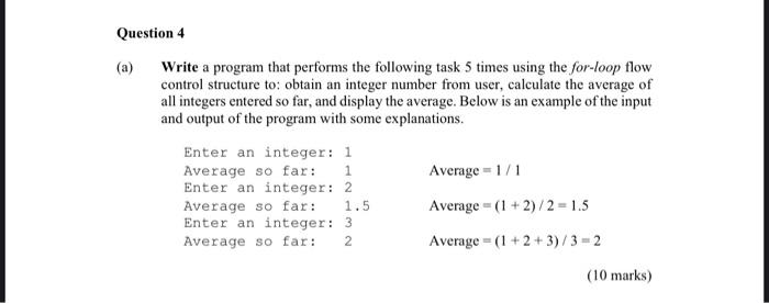 Solved Question 4 Write a program that performs the | Chegg.com