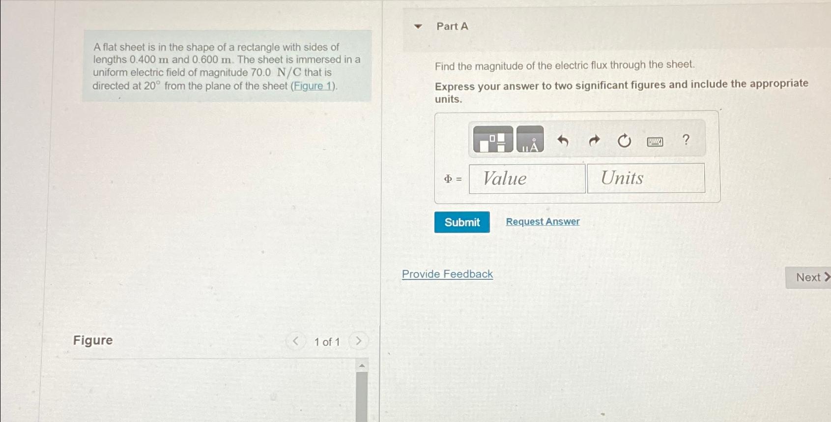 Solved Part A\\nA flat sheet is in the shape of a rectangle | Chegg.com