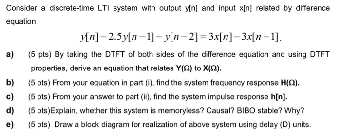 Solved Consider a discrete-time LTI system with output y[n] | Chegg.com