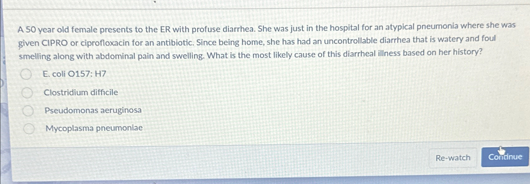 Solved A 50 ﻿year old female presents to the ER with profuse | Chegg.com