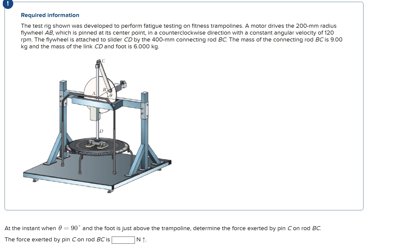 Solved The test rig shown was developed to perform fatigue | Chegg.com