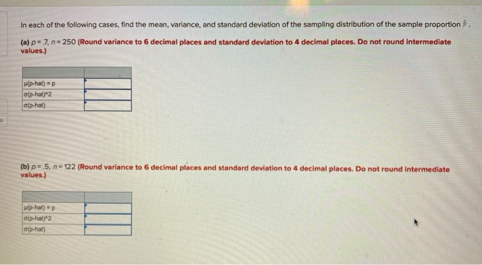 Solved In Each Of The Following Cases, Find The Mean, | Chegg.com