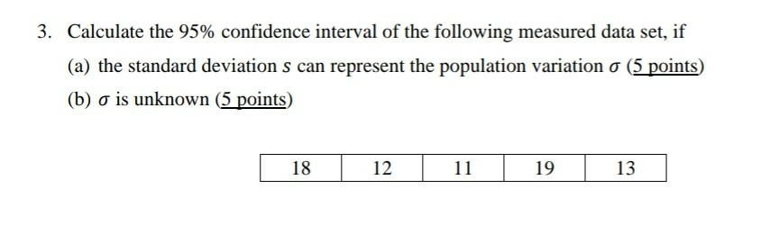 Solved 3. Calculate the 95% confidence interval of the | Chegg.com