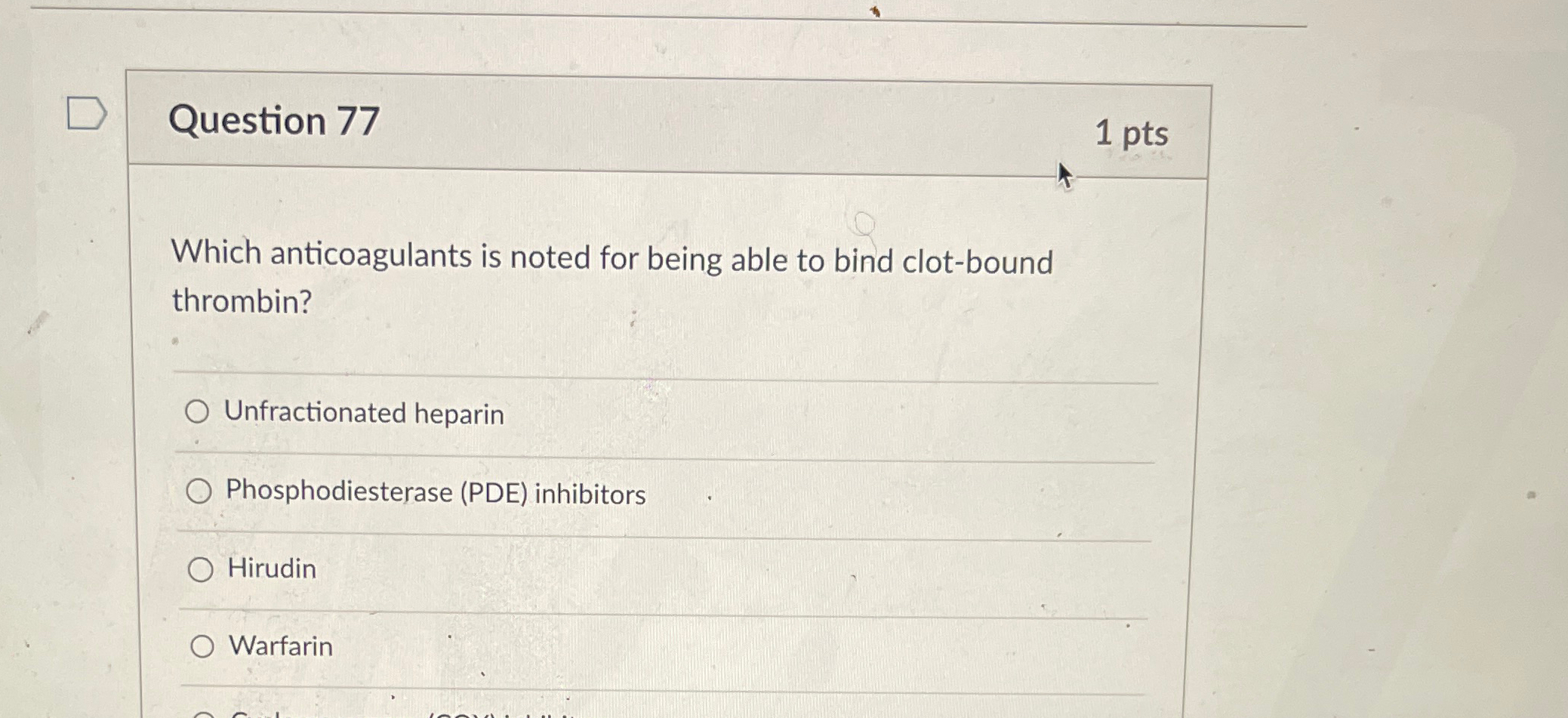 Solved Question 771ptsWhich anticoagulants is noted for