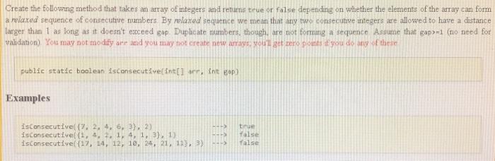 Solved Create the following method that takes an array of | Chegg.com