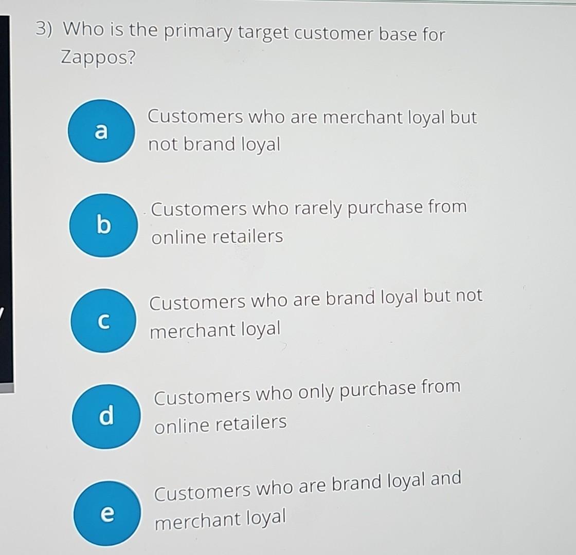 Solved 3) Who is the primary target customer base for | Chegg.com