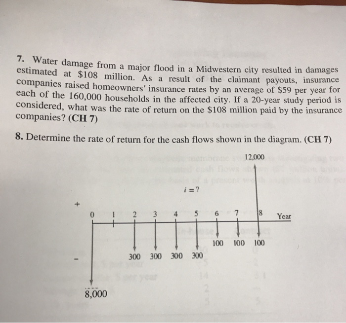 Solved 7. Water Damage From A Major Flood Er Damage From A | Chegg.com