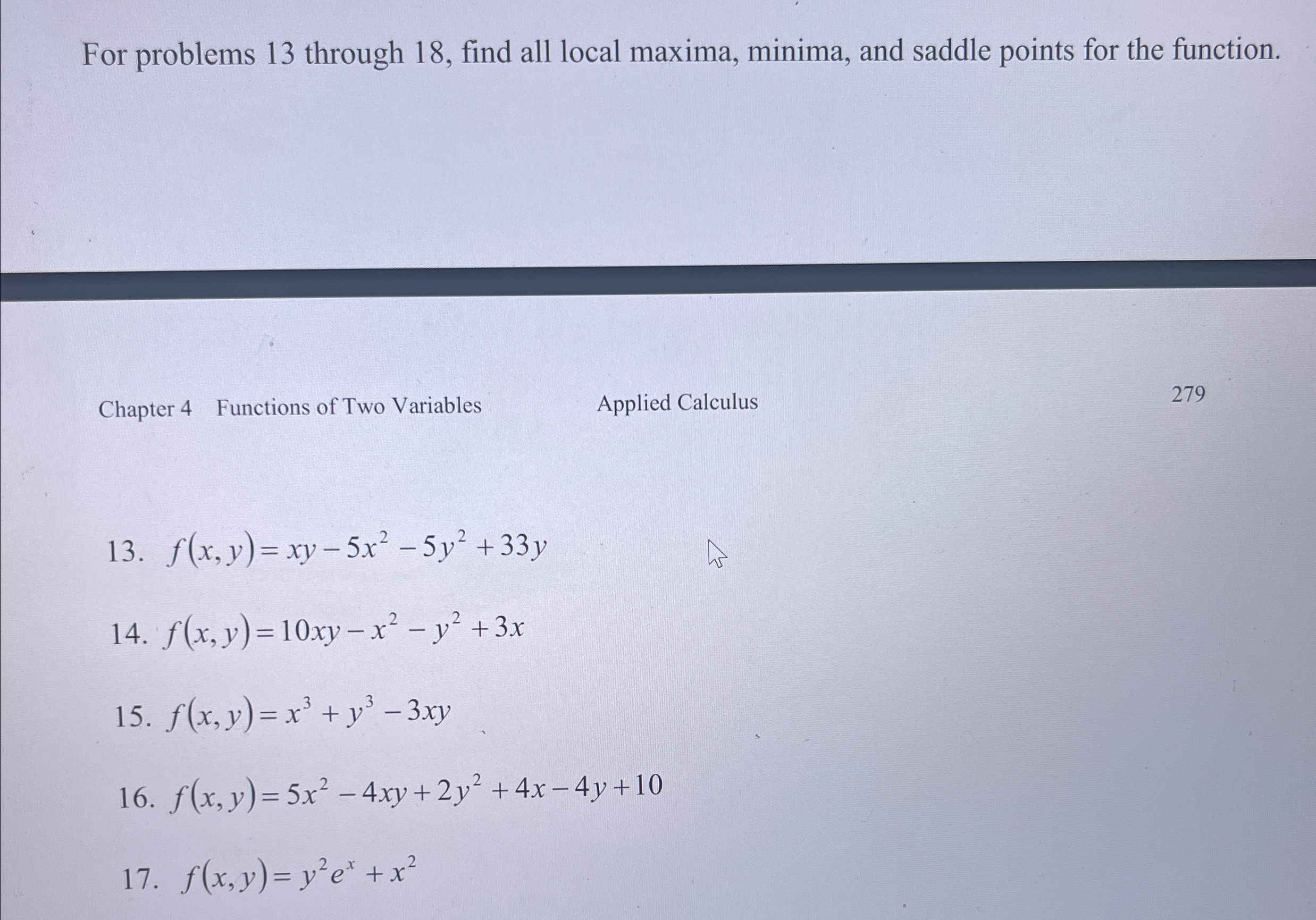 Solved For problems 13 ﻿through 18 , ﻿find all local maxima, | Chegg.com