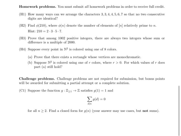 Solved Homework problems. You must submit all homework | Chegg.com