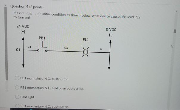 Solved Question 4 (2 points) If a circuit is in the initial | Chegg.com