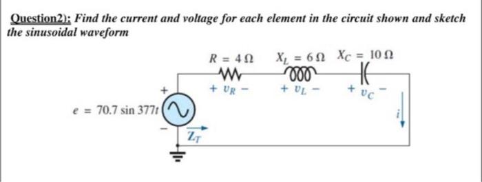 Solved Question2); Find the current and voltage for each | Chegg.com