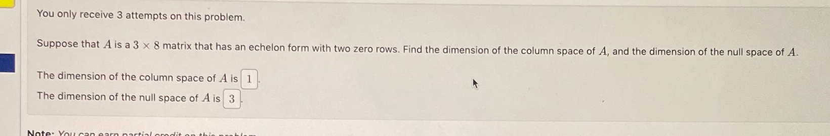 Solved You only receive 3 ﻿attempts on this problem.Suppose | Chegg.com