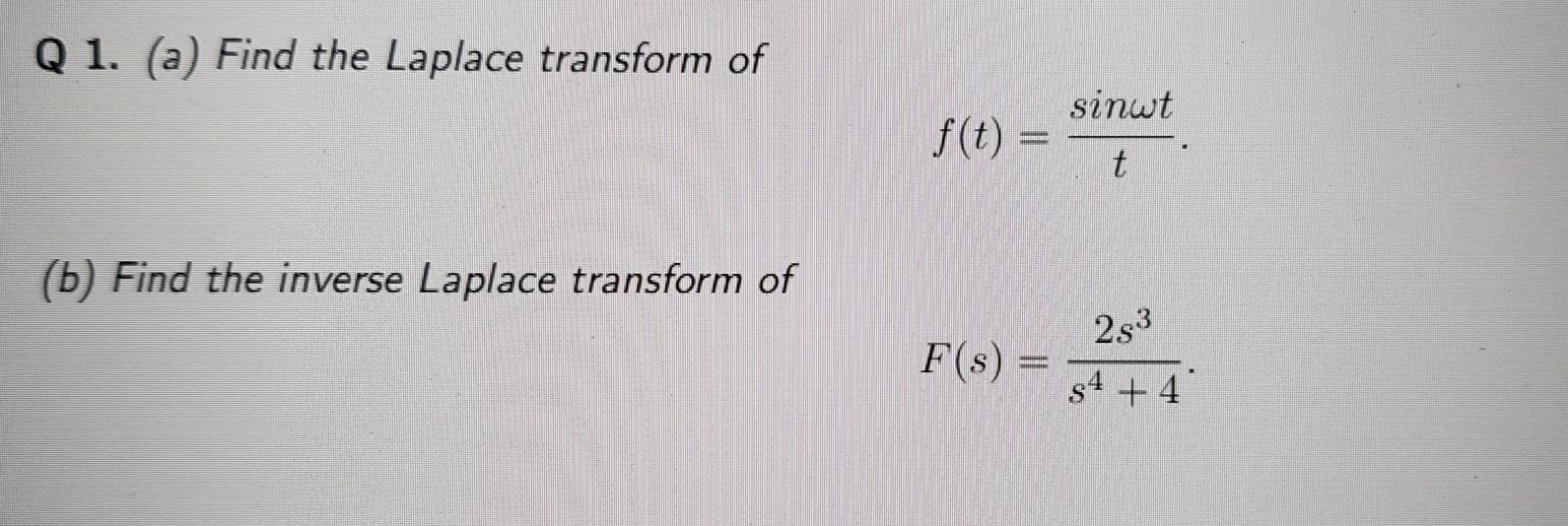 laplace transform of sinwt proof