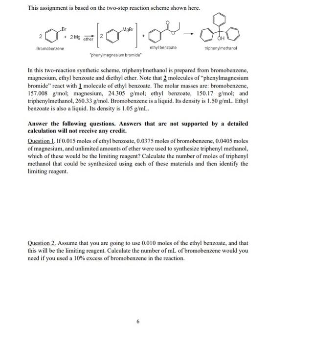 Solved This assignment is based on the two-step reaction | Chegg.com