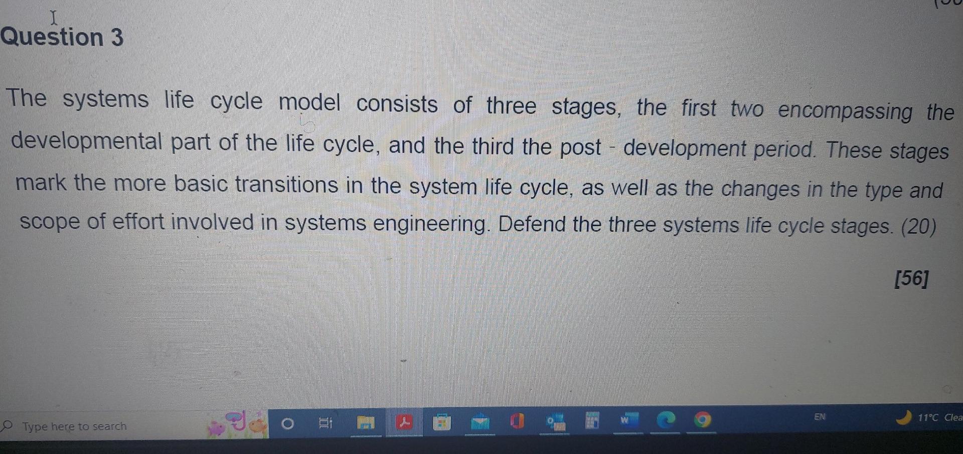 Solved The Systems Life Cycle Model Consists Of Three | Chegg.com