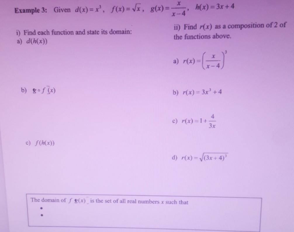 Solved Example 3 Given D X X F X Vx G X H X Chegg Com