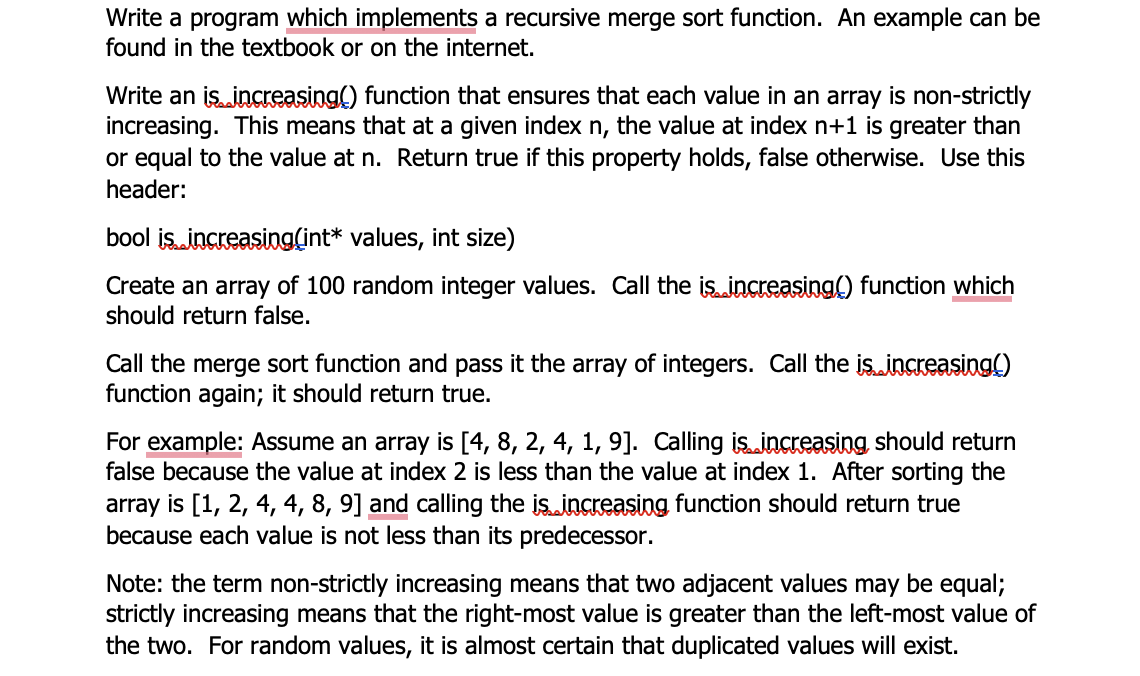 Solved C++ Write a program which implements a recursive | Chegg.com