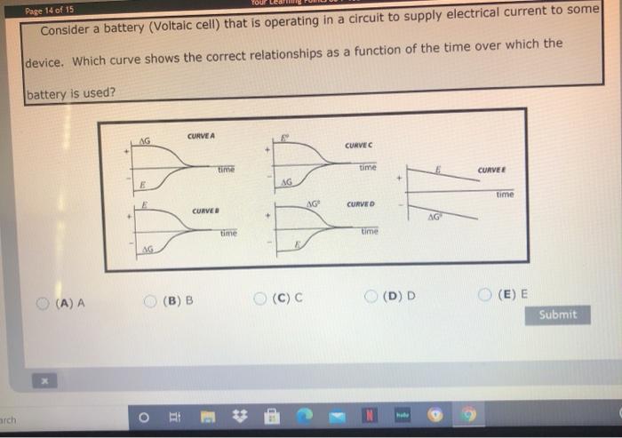 Solved Page 14 of 15 Consider a battery (Voltaic cell) that | Chegg.com
