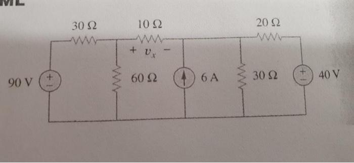 Solved Use the superposition to get Vx, in the circuit in | Chegg.com