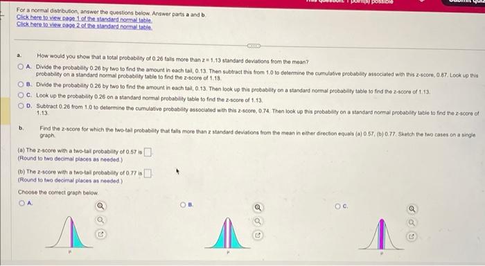 Solved For a normal distribution, answer the questions | Chegg.com