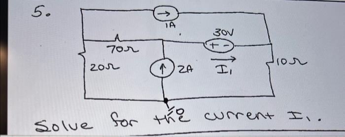 Solved 5. Solve for the current I.. | Chegg.com