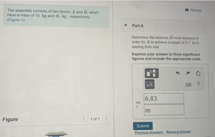 Solved 2 Review The Assembly Consists Of Two Blocks A And B, | Chegg.com