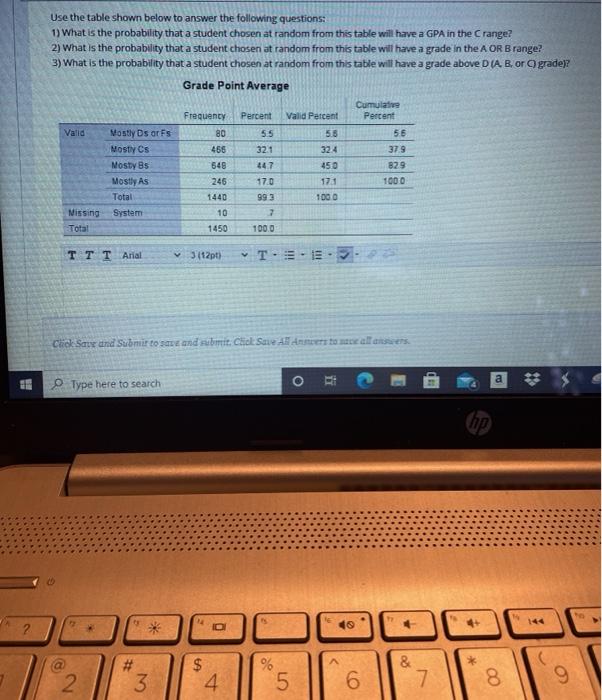 Solved Use the table shown below to answer the following | Chegg.com