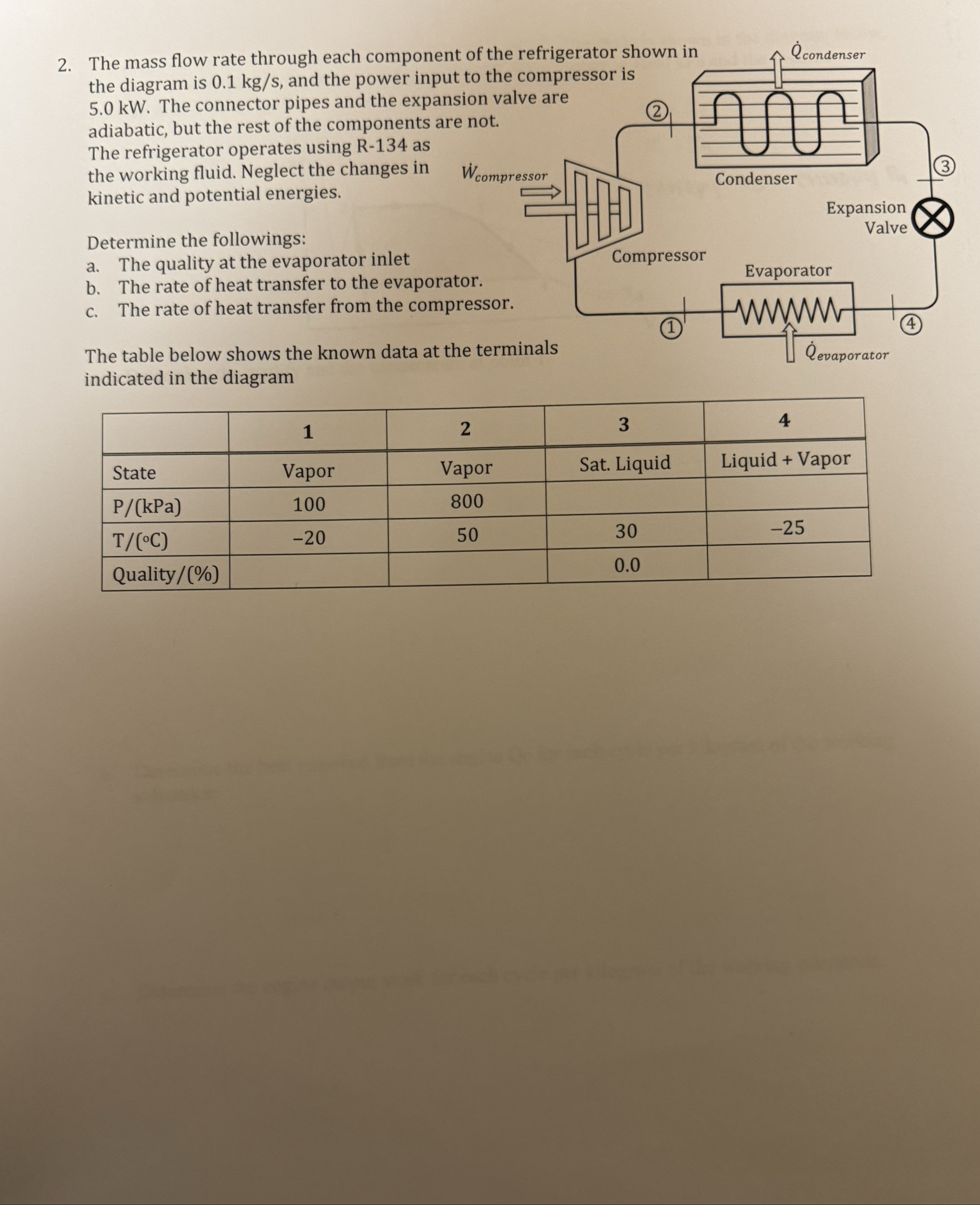 Solved The mass flow rate through each component of the rthe | Chegg.com