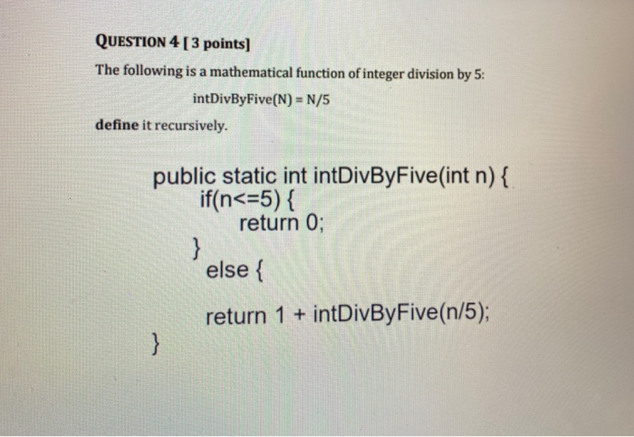 Solved QUESTION 4 [ 3 points) The following is a | Chegg.com