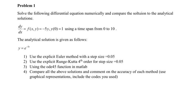 Solved Problem 1 Solve the following differential equation | Chegg.com