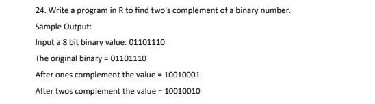 write ac program to find two's complement of a binary number