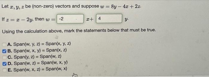 Solved Let x,y,zx,y,z be (non-zero) vectors and suppose