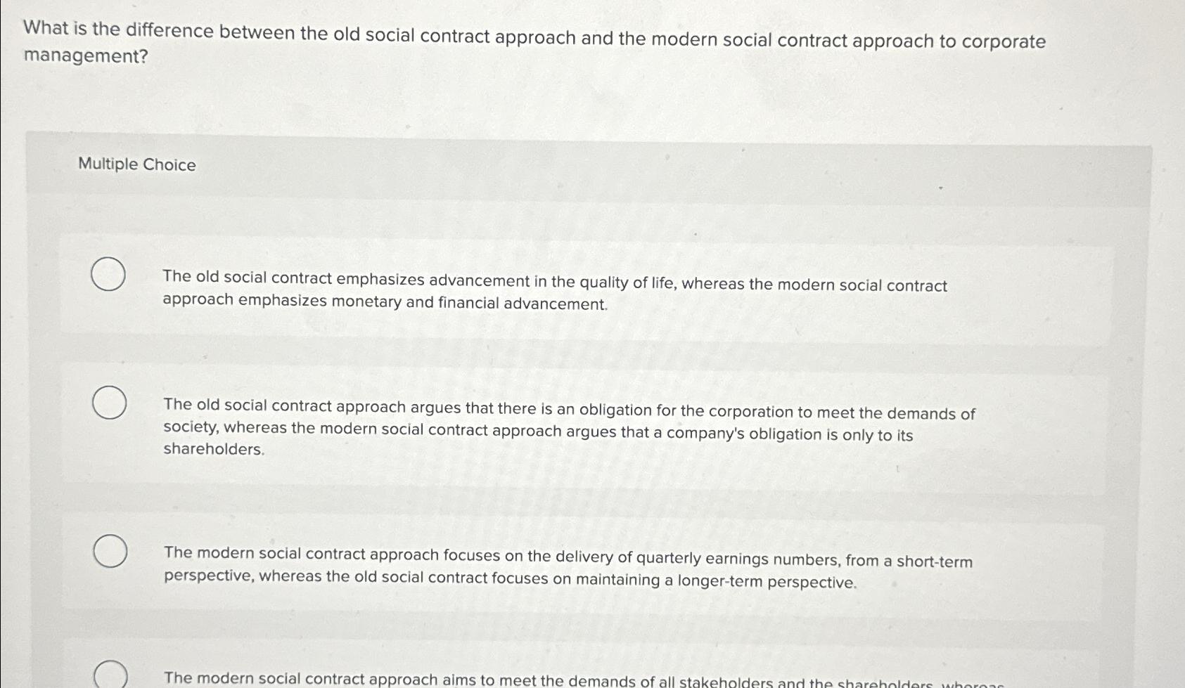 Solved What is the difference between the old social | Chegg.com