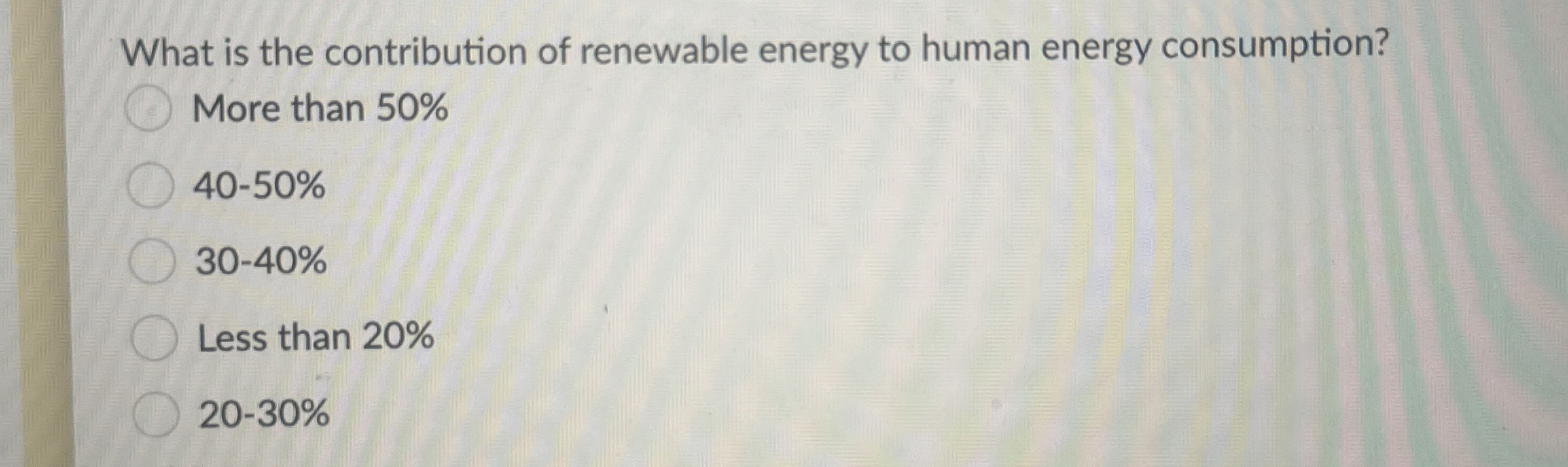 Solved What is the contribution of renewable energy to human