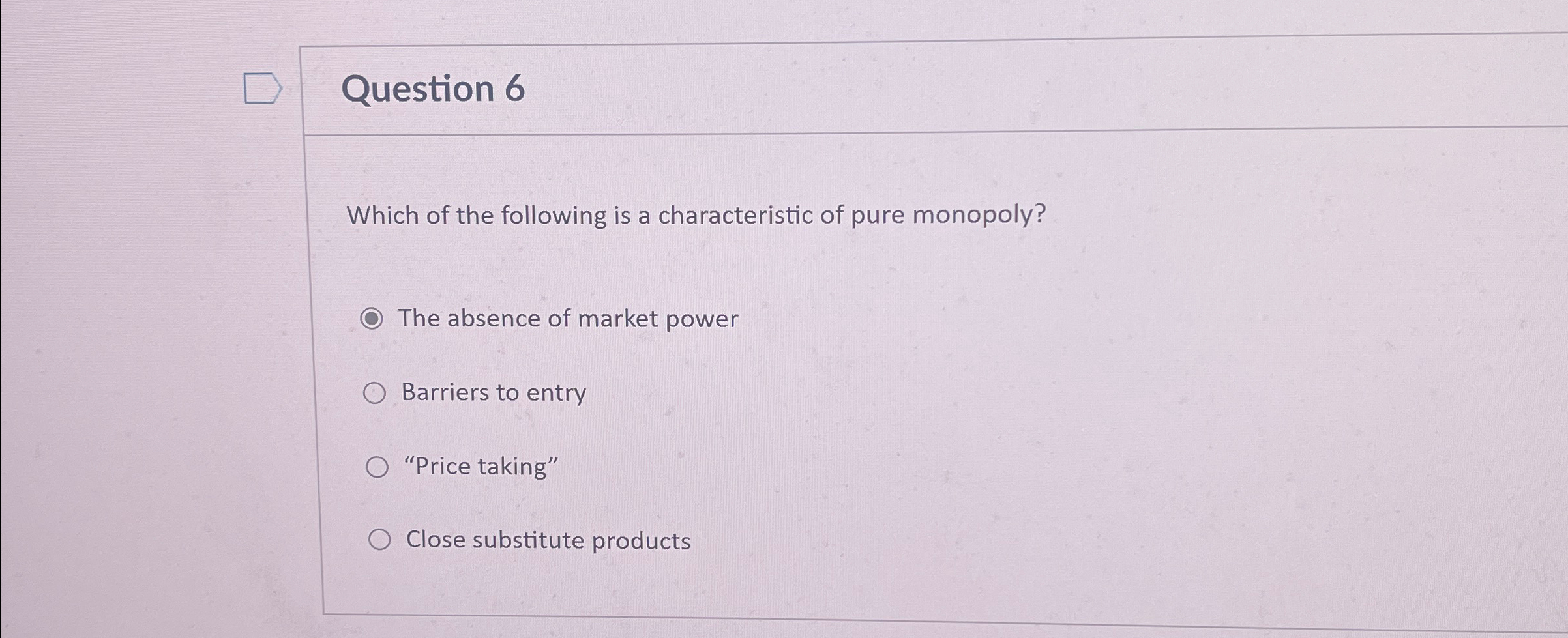 Solved Question 6Which Of The Following Is A Characteristic | Chegg.com