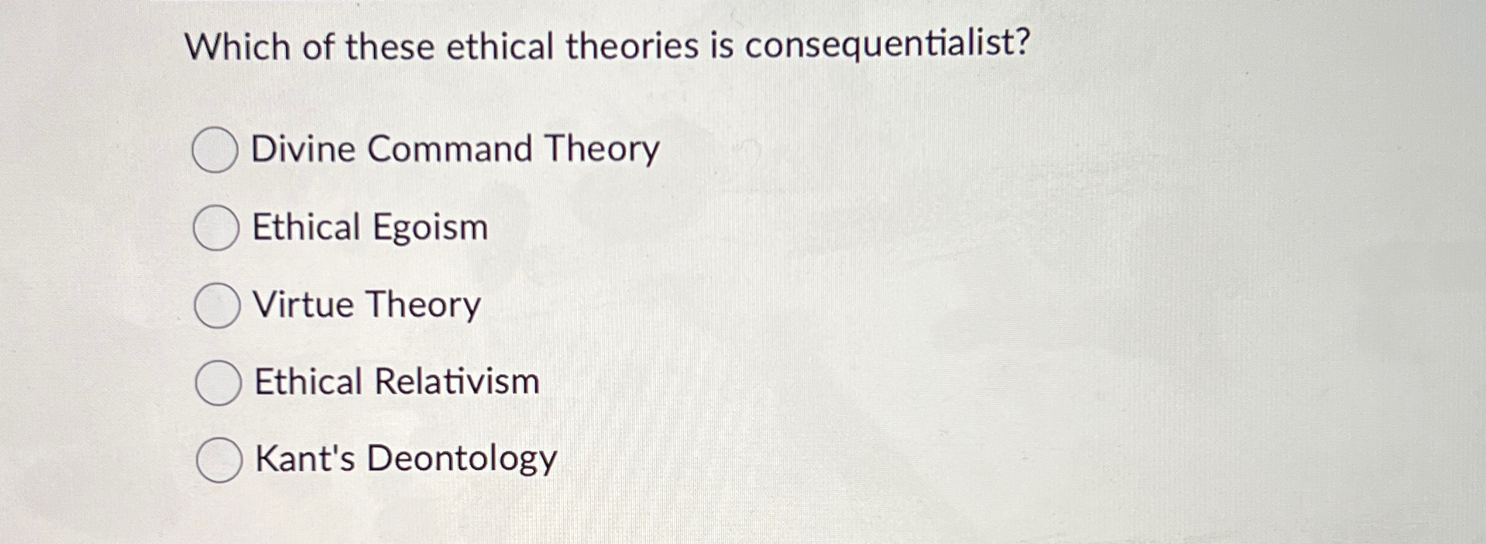 Solved Which of these ethical theories is | Chegg.com