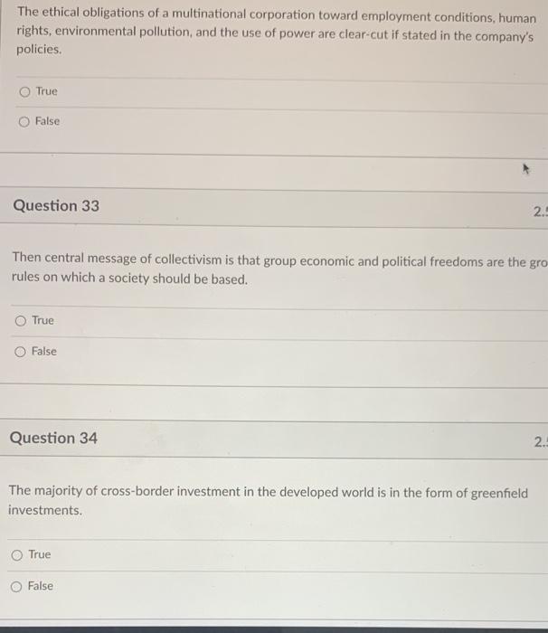 Solved The ethical obligations of a multinational | Chegg.com