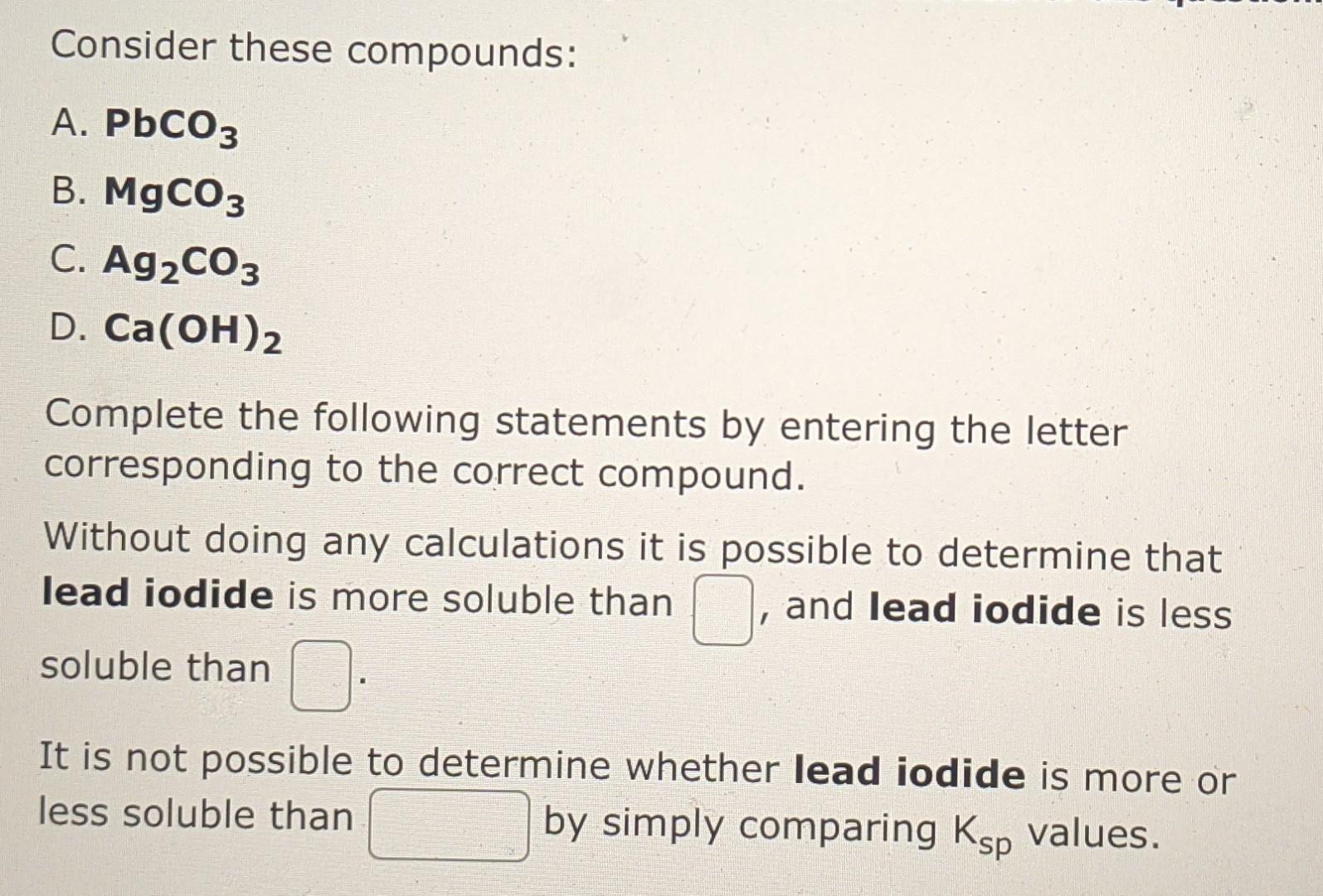 Solved Consider these compounds: A. Zn3(PO4)2 B. Fe2S3 C. | Chegg.com